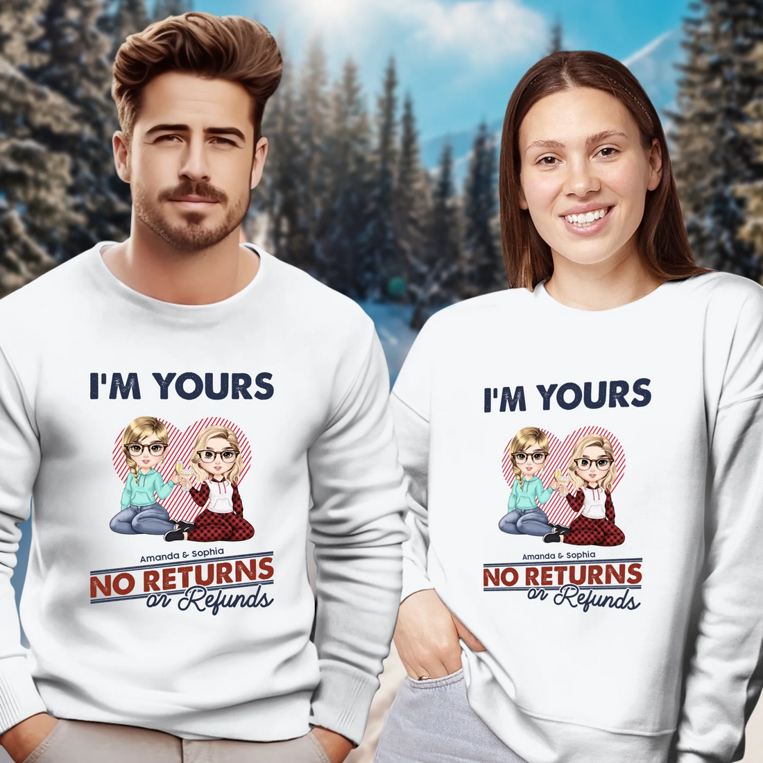 I'm Yours No Returns Loving Gift - Personalized Gifts For Couples - Unisex Sweater