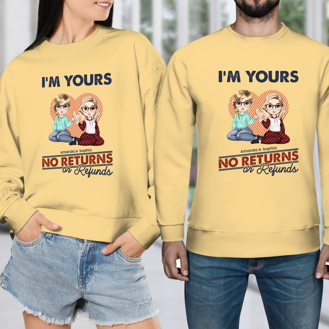 I'm Yours No Returns Loving Gift - Personalized Gifts For Couples - Unisex Sweater