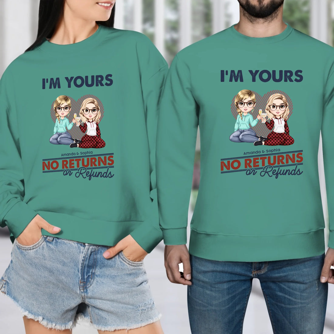 I'm Yours No Returns Loving Gift - Personalized Gifts For Couples - Unisex Sweater