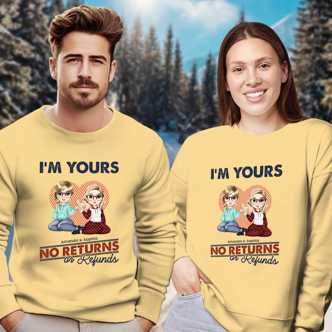 I'm Yours No Returns Loving Gift - Personalized Gifts For Couples - Unisex Sweater