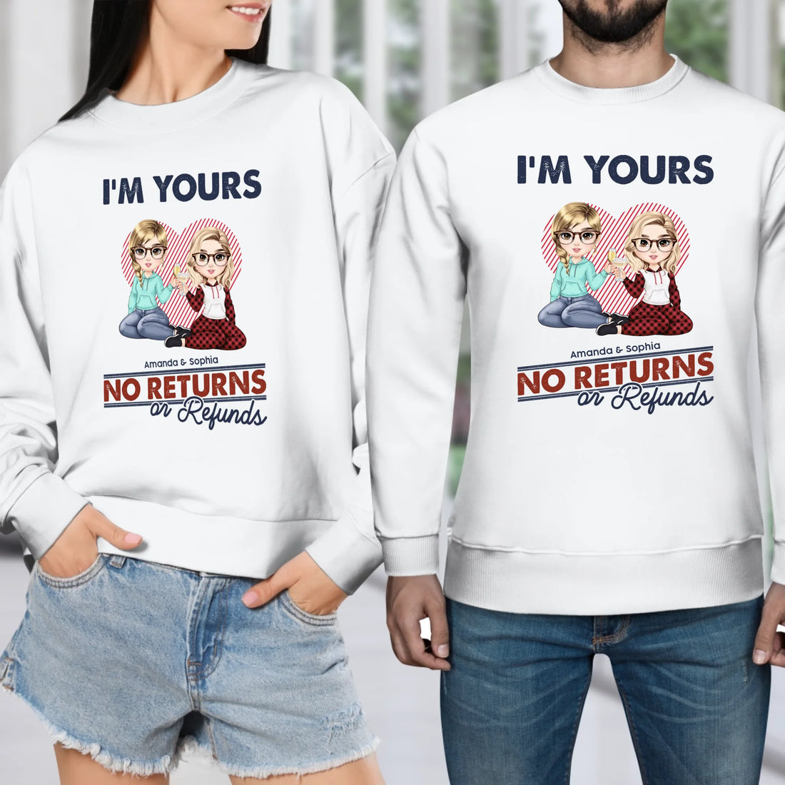 I'm Yours No Returns Loving Gift - Personalized Gifts For Couples - Unisex Sweater