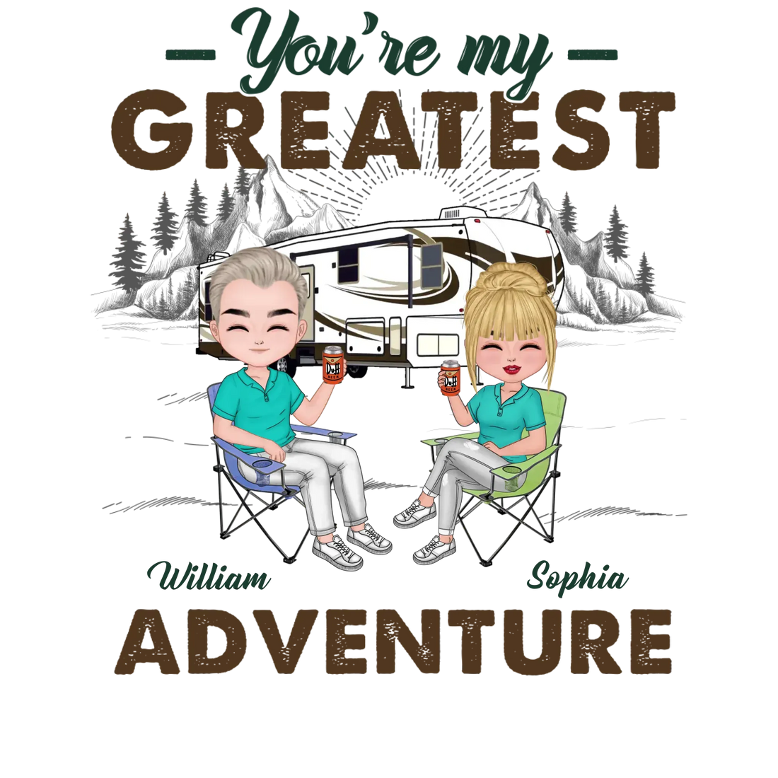 Camping Couple You're My Greatest Adventure - Personalized Gifts For Couples - Unisex T-Shirt