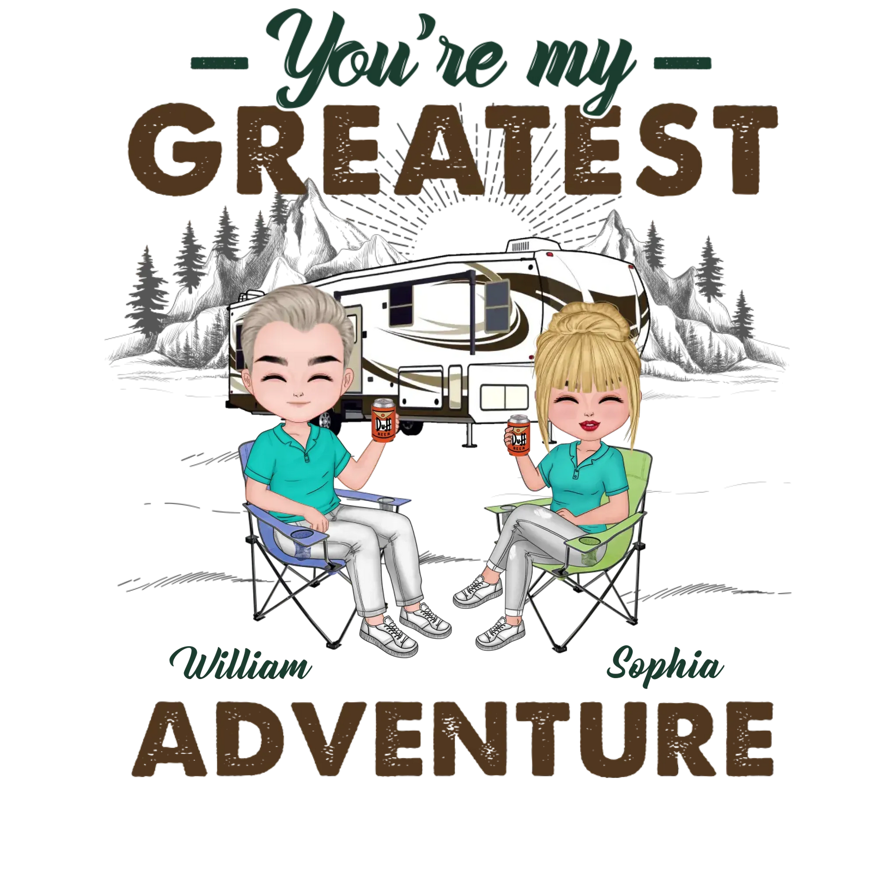 Camping Couple You're My Greatest Adventure - Personalized Gifts For Couples - Unisex T-Shirt