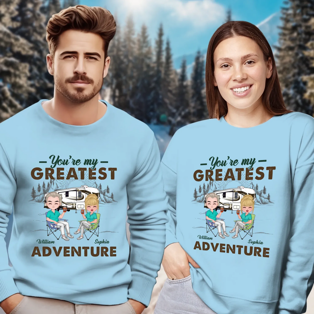 Camping Couple You're My Greatest Adventure - Personalized Gifts For Couples - Unisex Sweater