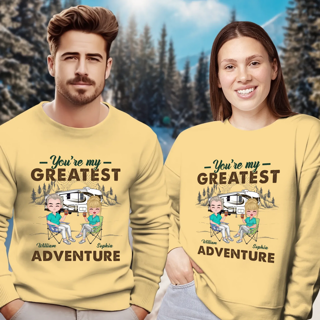 Camping Couple You're My Greatest Adventure - Personalized Gifts For Couples - Unisex Sweater