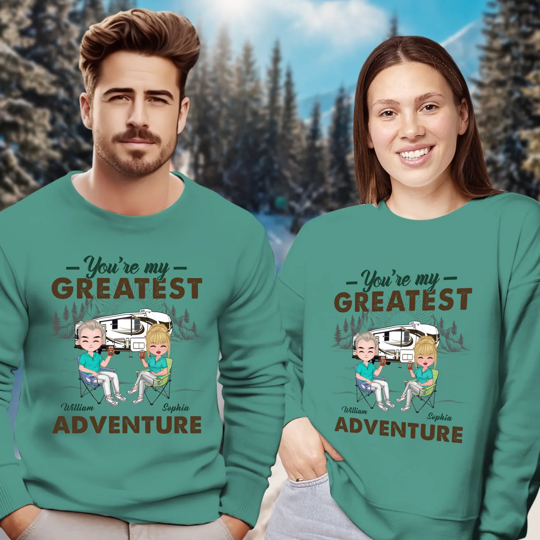 Camping Couple You're My Greatest Adventure - Personalized Gifts For Couples - Unisex Sweater