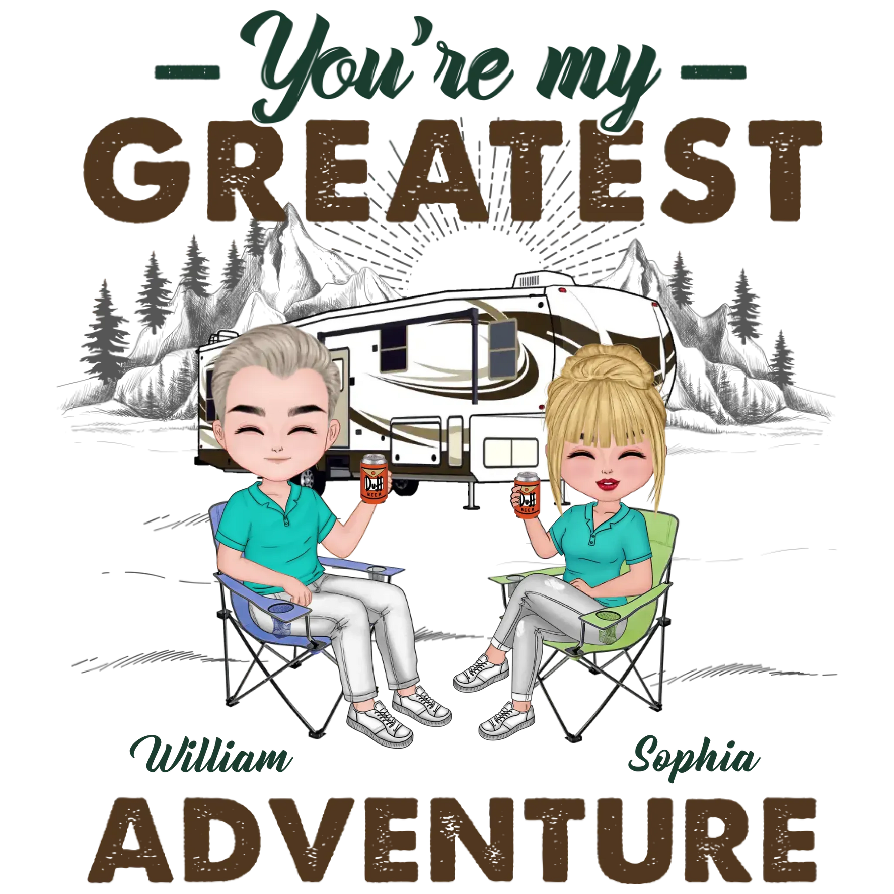 Camping Couple You're My Greatest Adventure - Personalized Gifts For Couples - Unisex Sweater