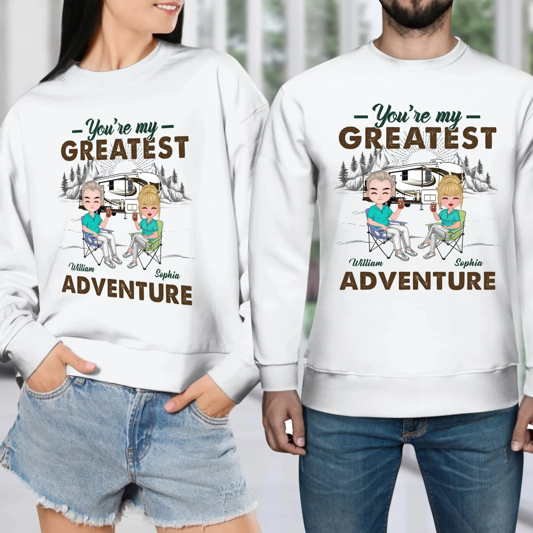 Camping Couple You're My Greatest Adventure - Personalized Gifts For Couples - Unisex Sweater