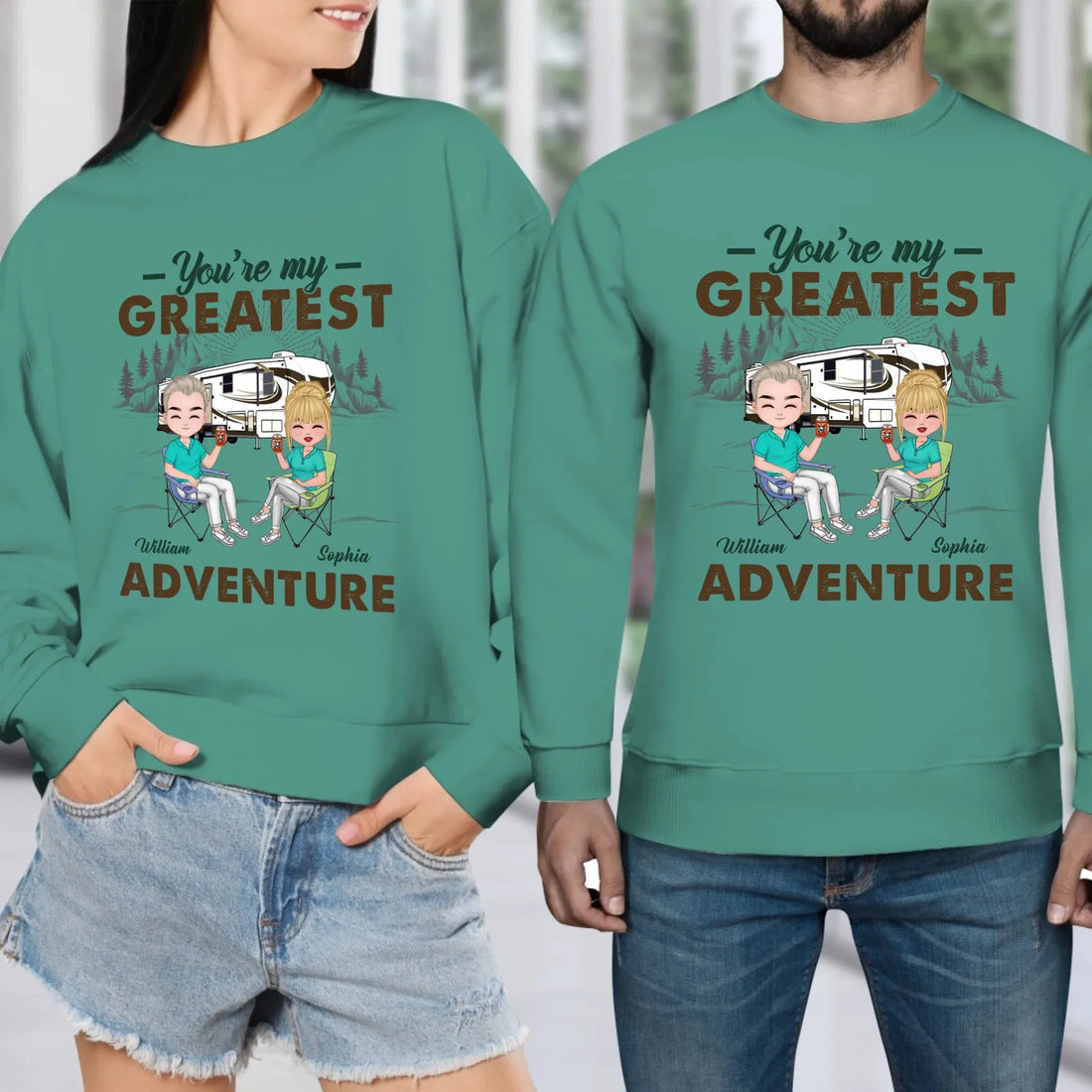 Camping Couple You're My Greatest Adventure - Personalized Gifts For Couples - Unisex Sweater