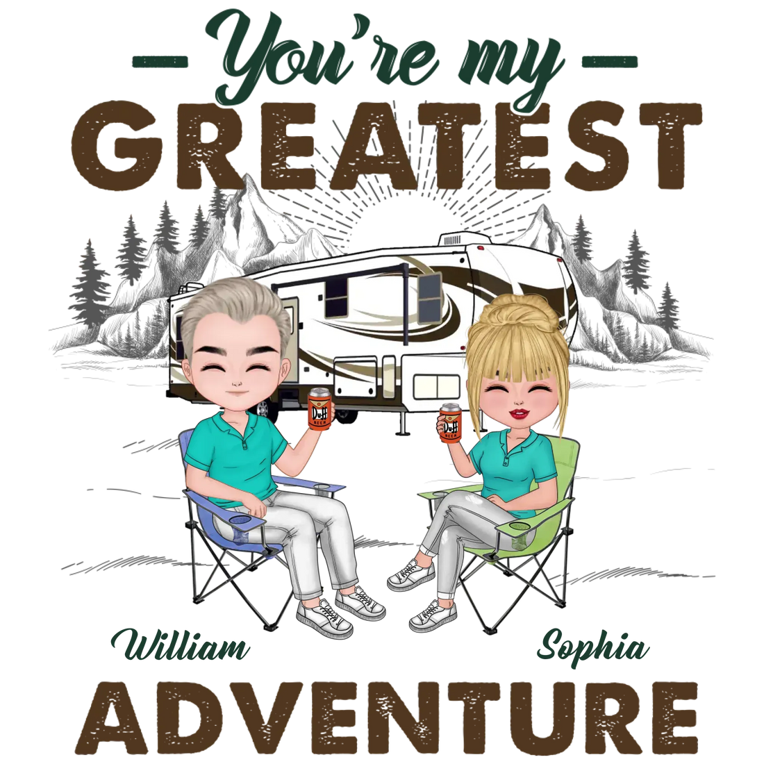 Camping Couple You're My Greatest Adventure - Personalized Gifts For Couples - Unisex Sweater