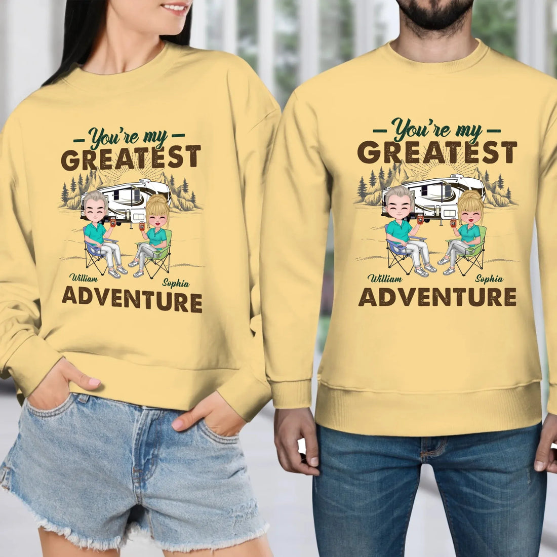 Camping Couple You're My Greatest Adventure - Personalized Gifts For Couples - Unisex Sweater