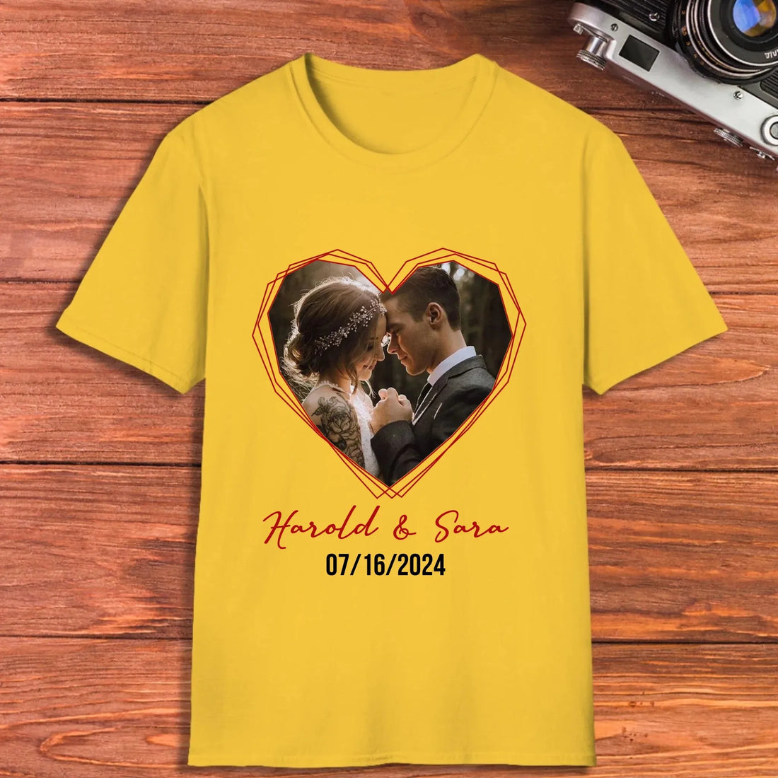 Heart Frame Of Love - Personalized Gifts For Couples - Unisex T-Shirt