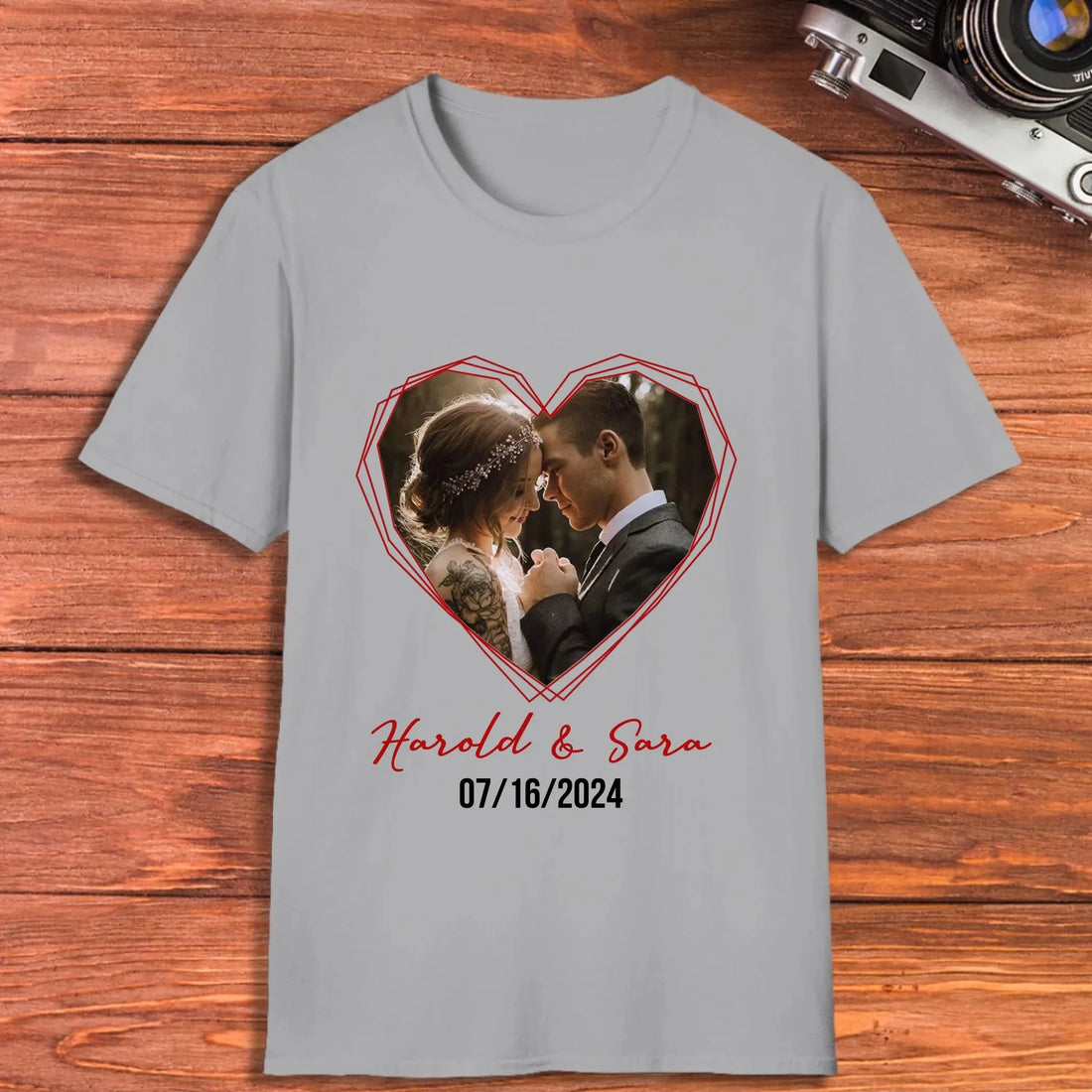 Heart Frame Of Love - Personalized Gifts For Couples - Unisex T-Shirt