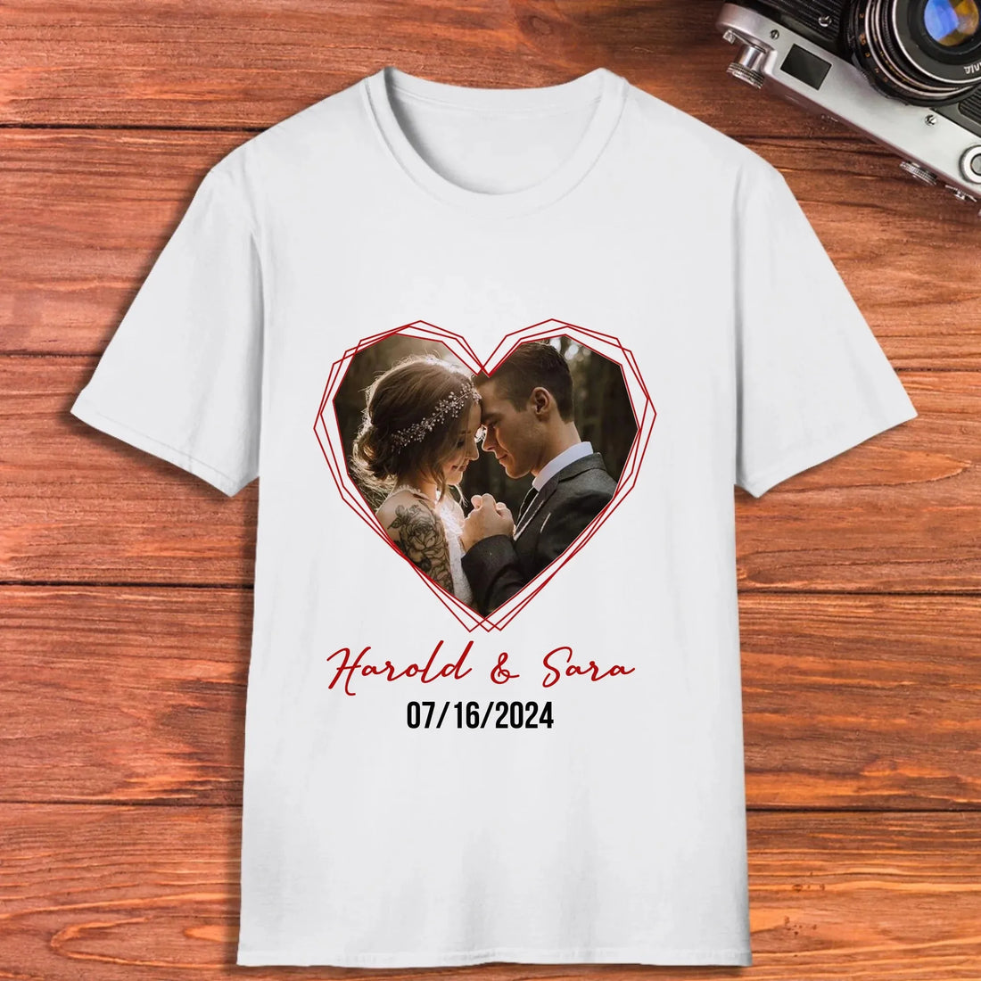 Heart Frame Of Love - Personalized Gifts For Couples - Unisex T-Shirt