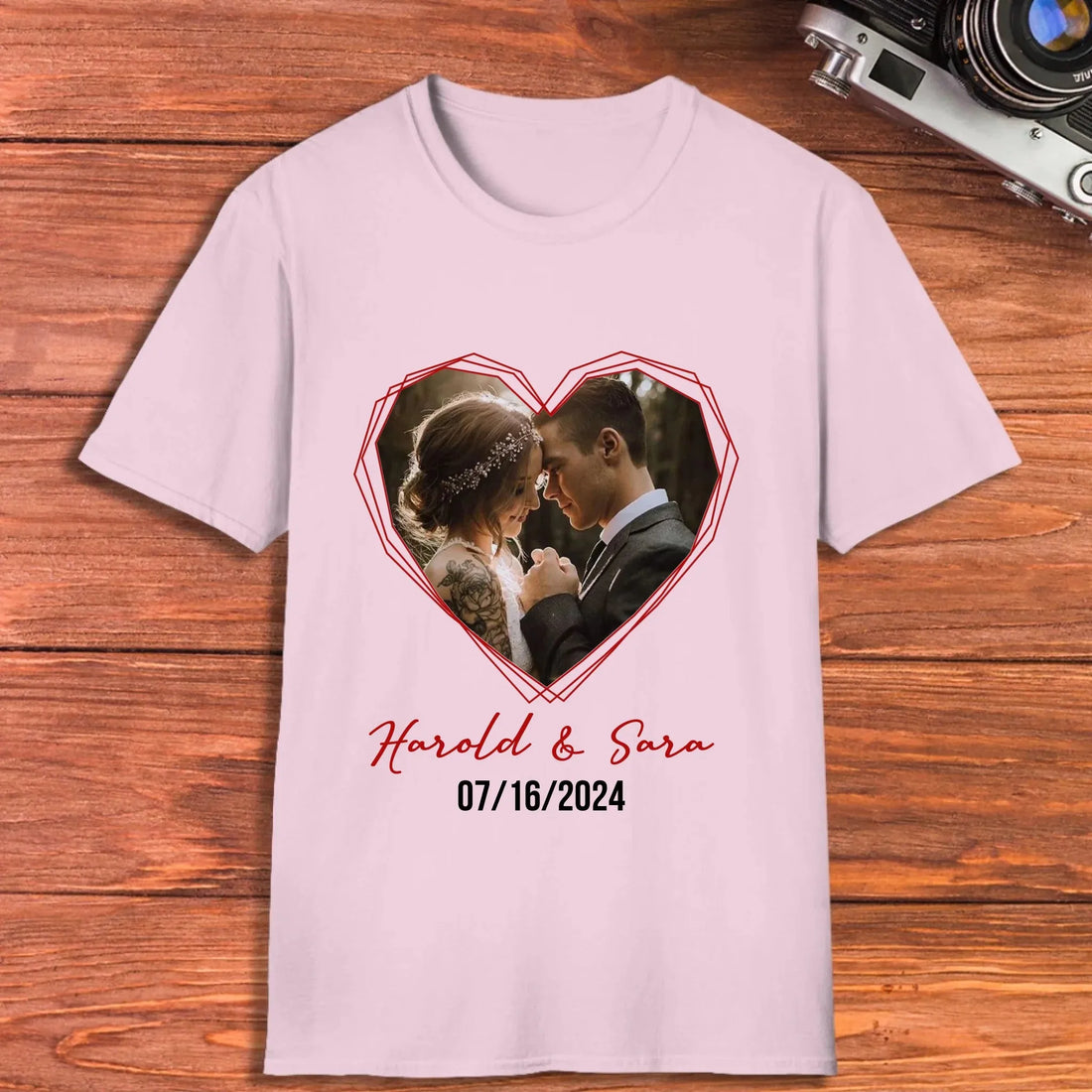 Heart Frame Of Love - Personalized Gifts For Couples - Unisex T-Shirt