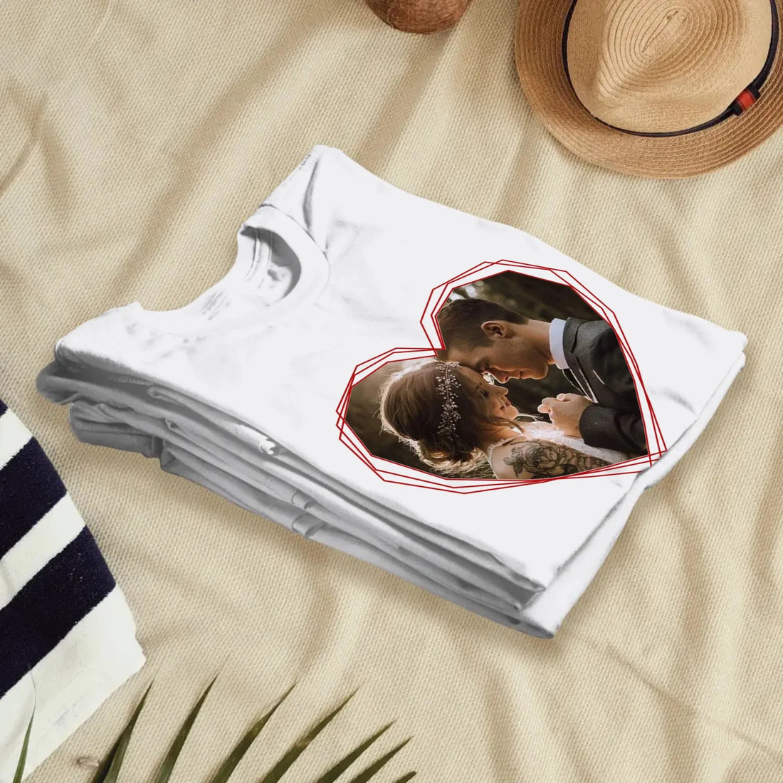 Heart Frame Of Love - Personalized Gifts For Couples - Unisex T-Shirt