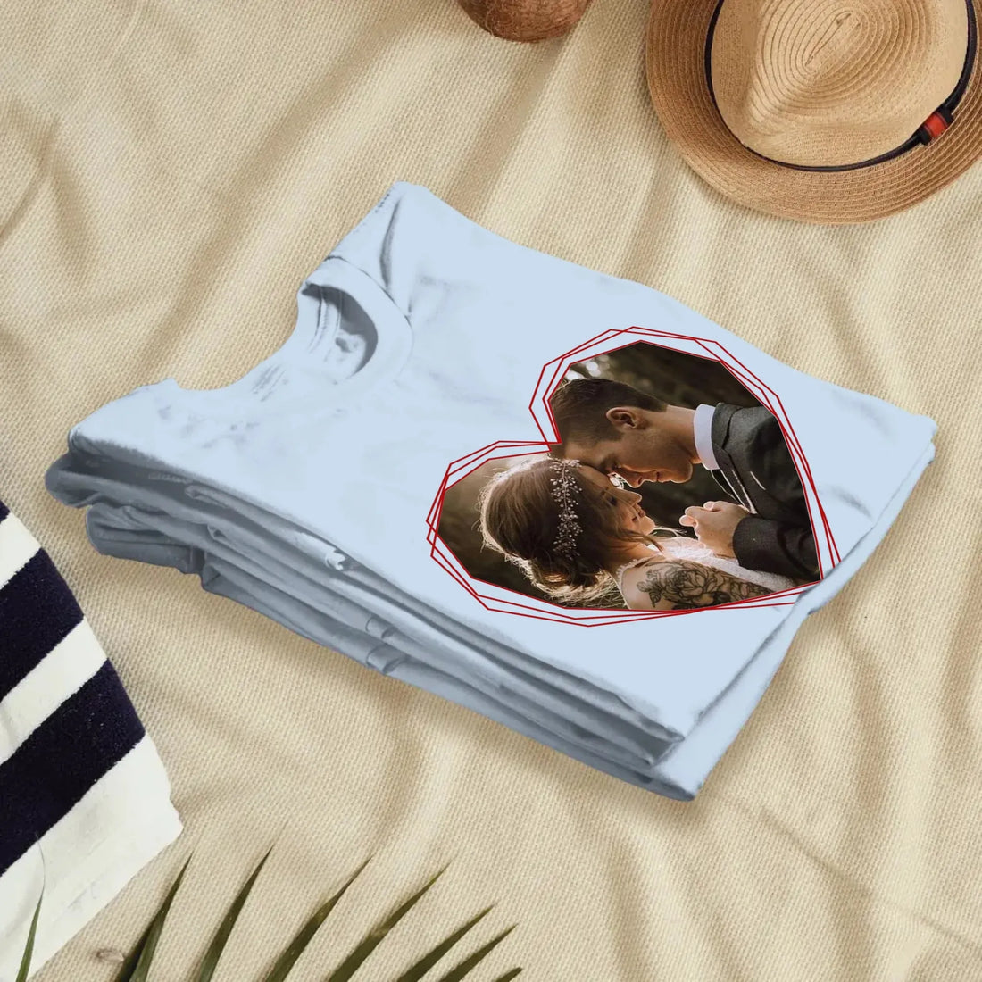 Heart Frame Of Love - Personalized Gifts For Couples - Unisex T-Shirt