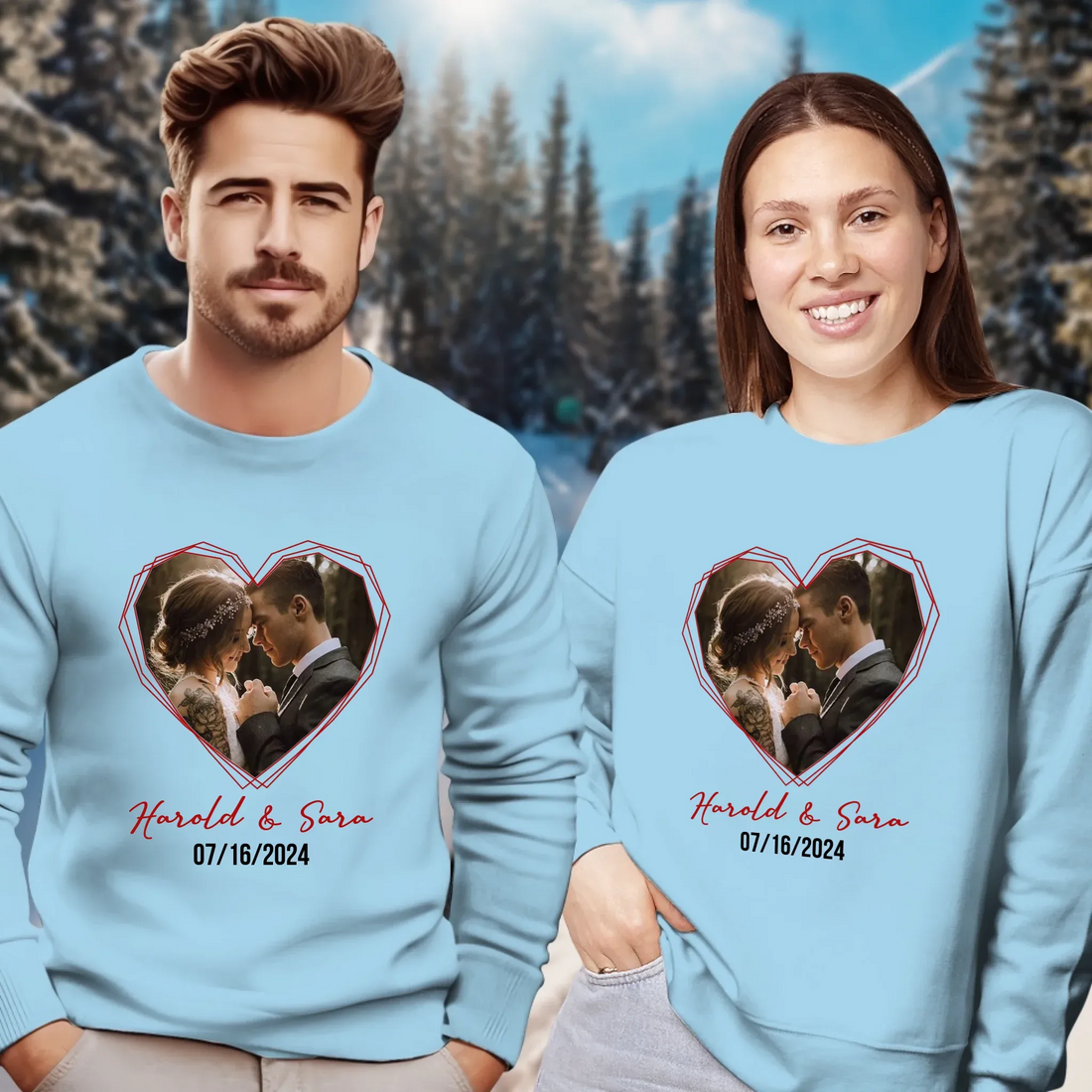 Heart Frame Of Love - Personalized Gifts For Couples - Unisex Sweater