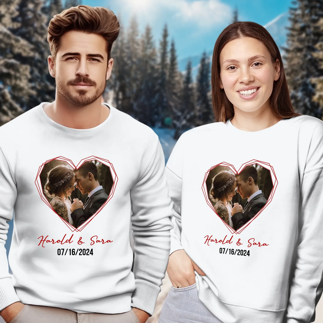 Heart Frame Of Love - Personalized Gifts For Couples - Unisex Sweater