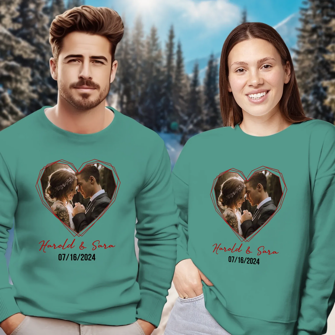 Heart Frame Of Love - Personalized Gifts For Couples - Unisex Sweater