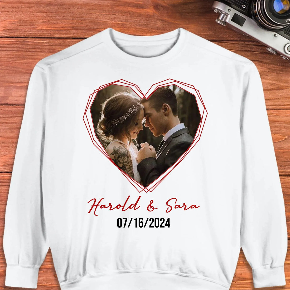 Heart Frame Of Love - Personalized Gifts For Couples - Unisex Sweater