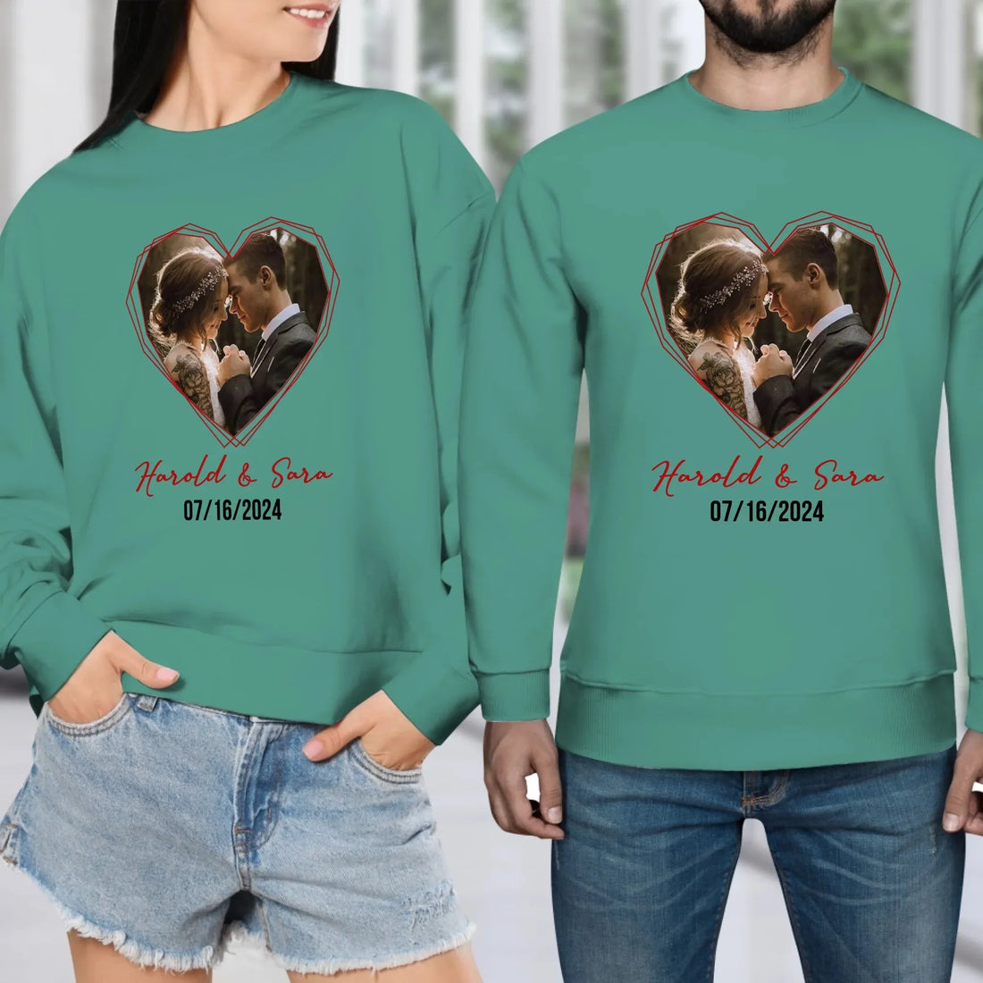 Heart Frame Of Love - Personalized Gifts For Couples - Unisex Sweater