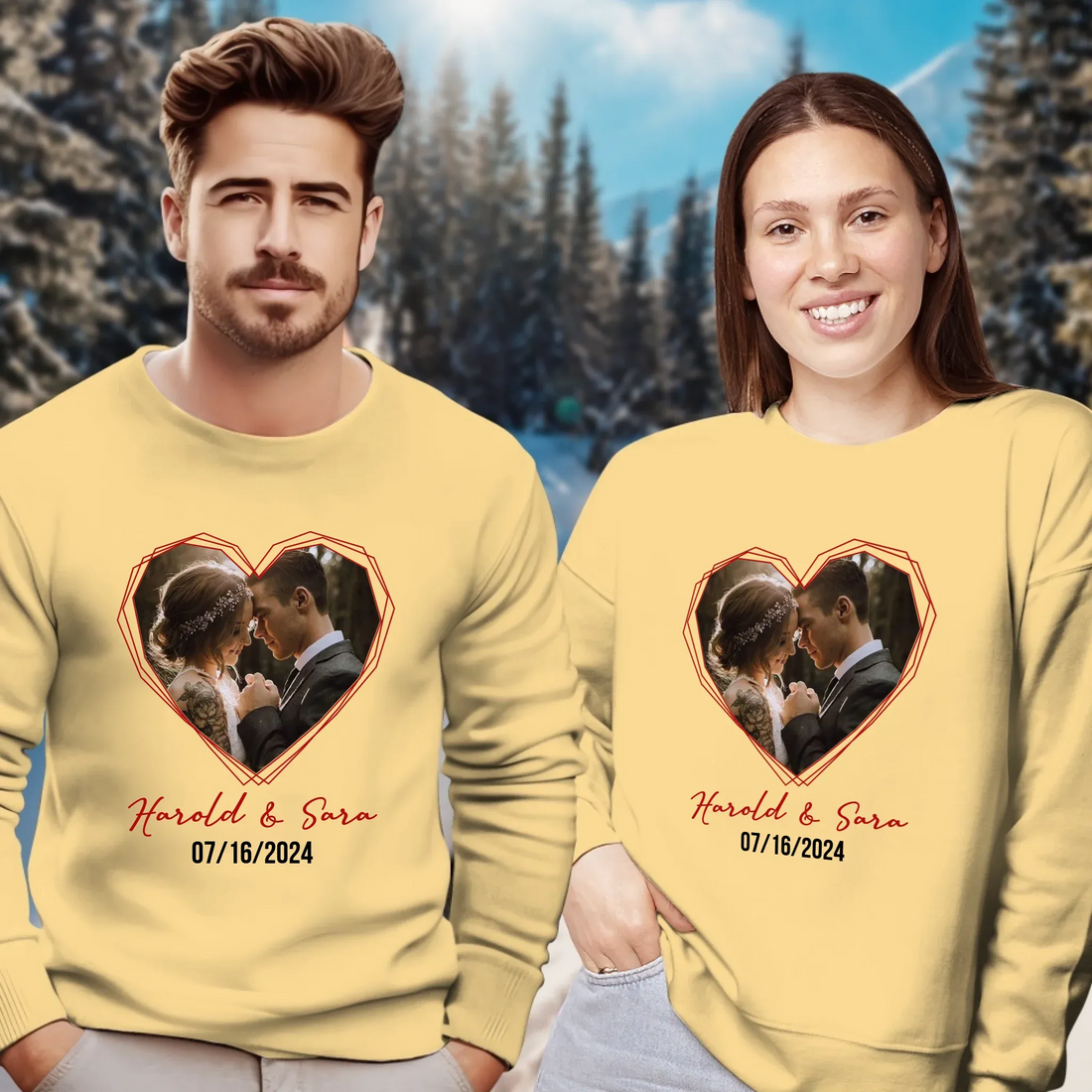 Heart Frame Of Love - Personalized Gifts For Couples - Unisex Sweater