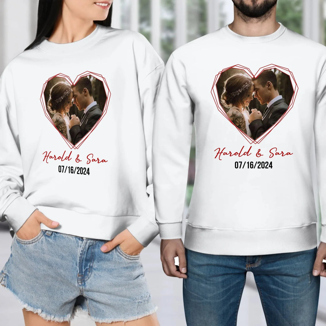 Heart Frame Of Love - Personalized Gifts For Couples - Unisex Sweater