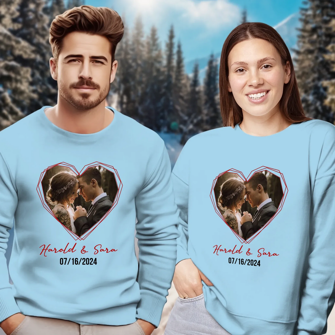 Heart Frame Of Love - Personalized Gifts For Couples - Unisex Sweater