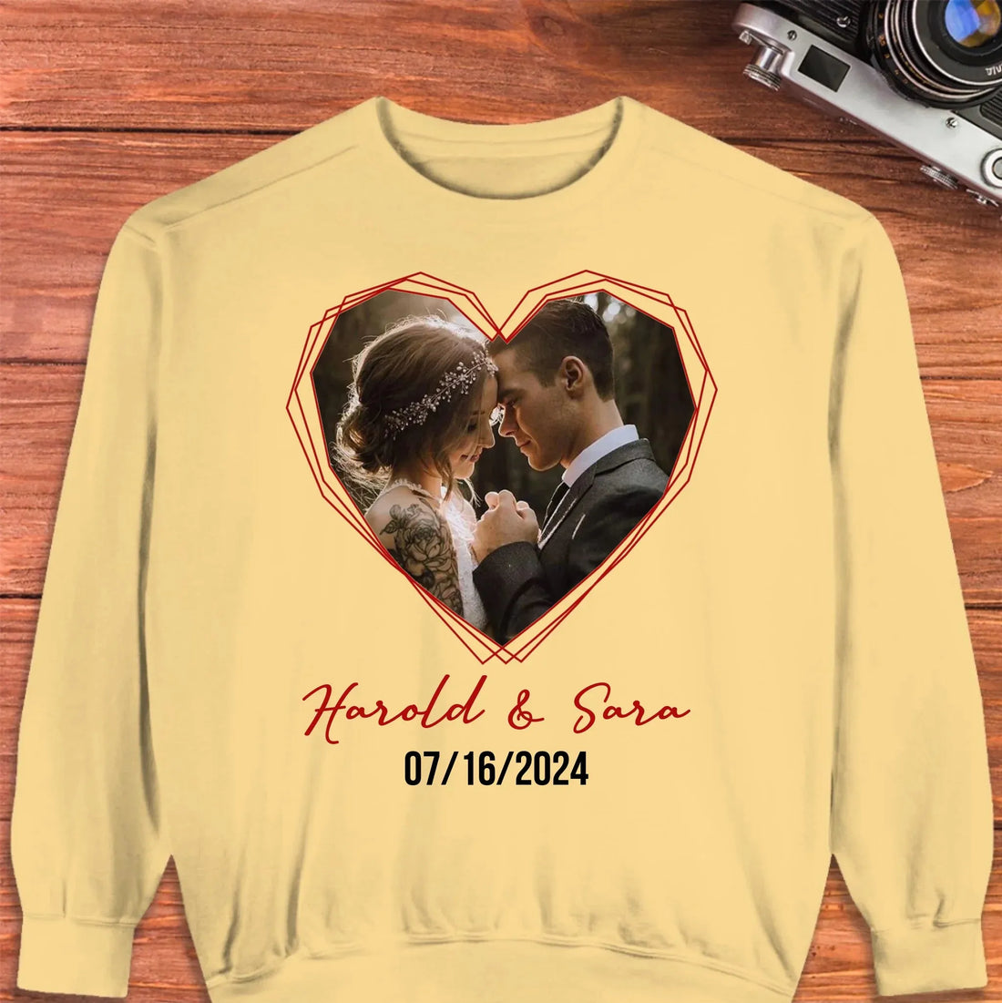 Heart Frame Of Love - Personalized Gifts For Couples - Unisex Sweater