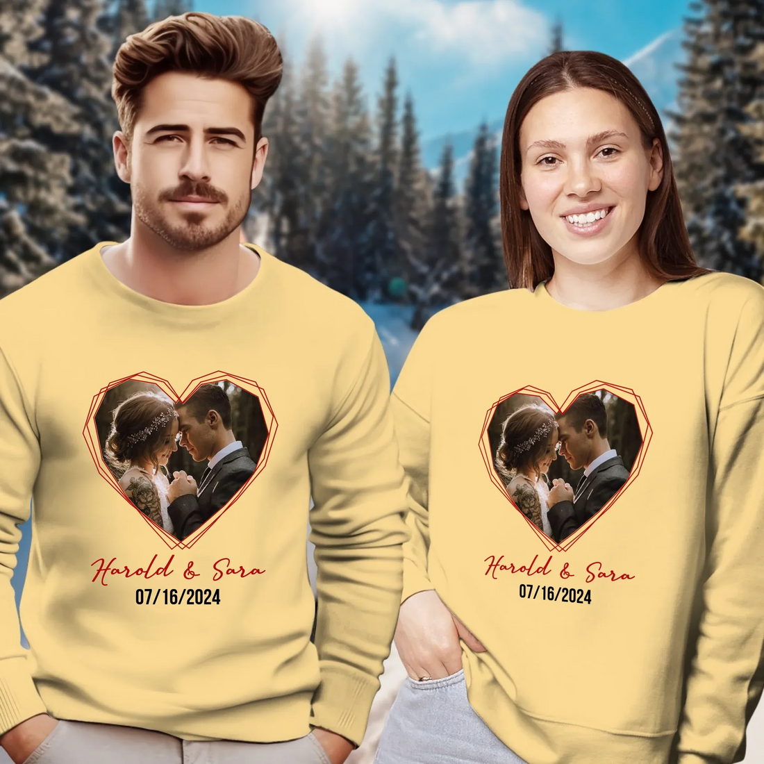 Heart Frame Of Love - Personalized Gifts For Couples - Unisex Sweater