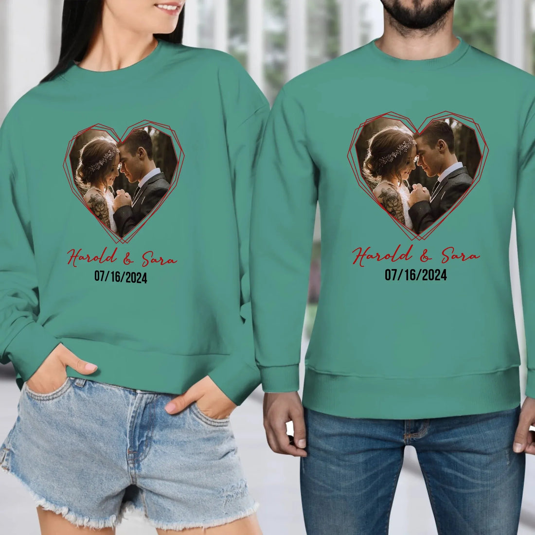 Heart Frame Of Love - Personalized Gifts For Couples - Unisex Sweater