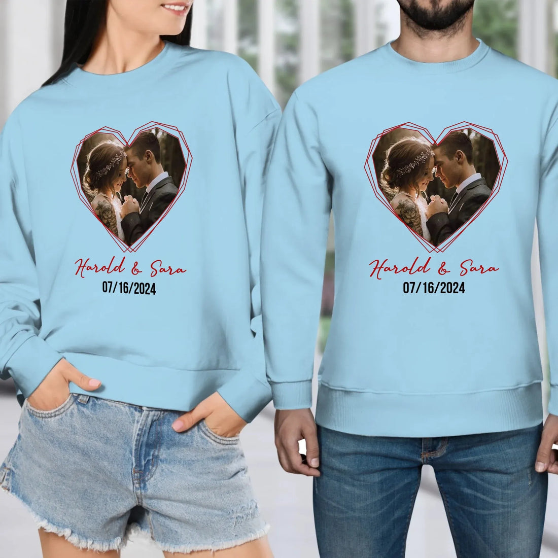 Heart Frame Of Love - Personalized Gifts For Couples - Unisex Sweater