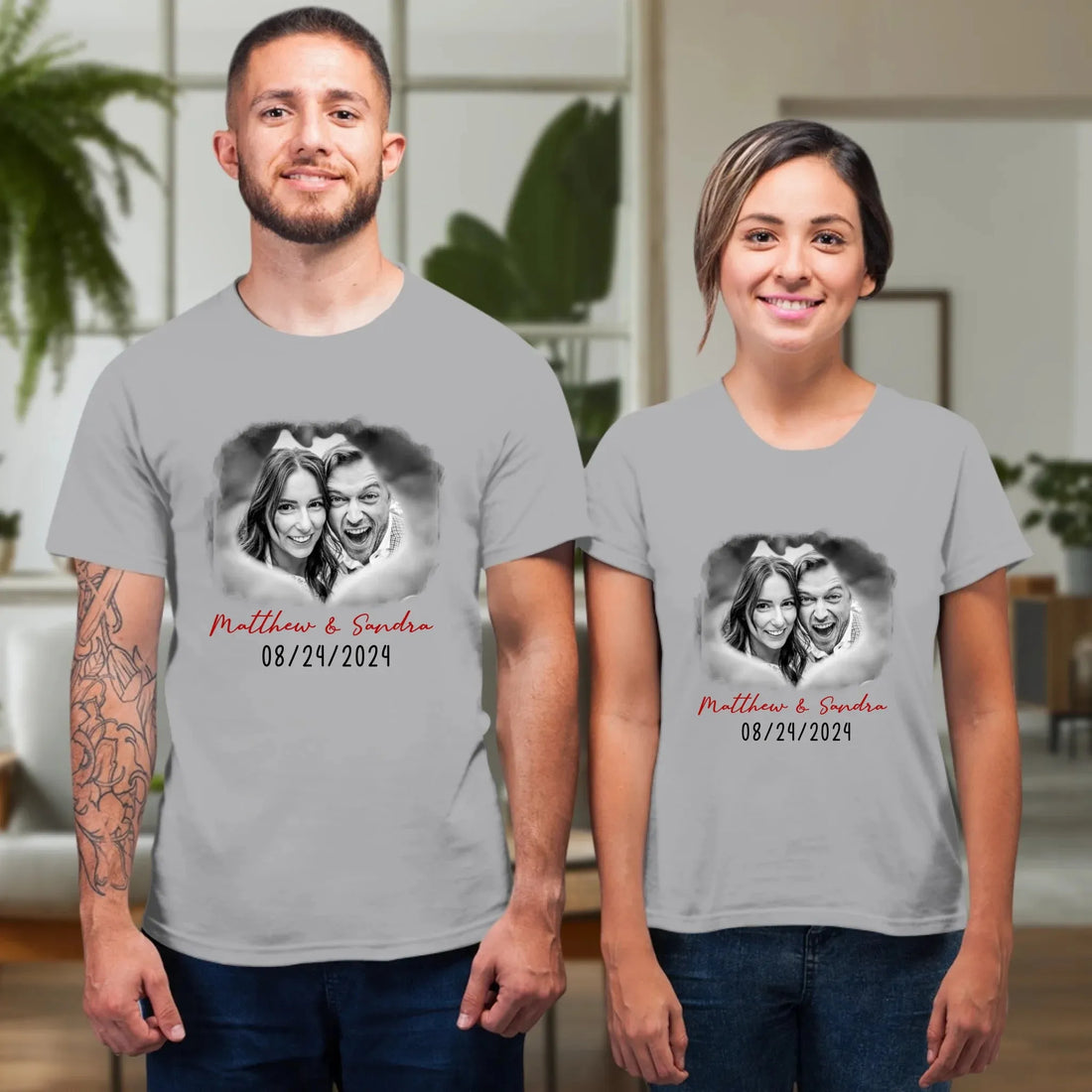 Cloud Frame Of Love - Personalized Gifts For Couples - Unisex T-Shirt