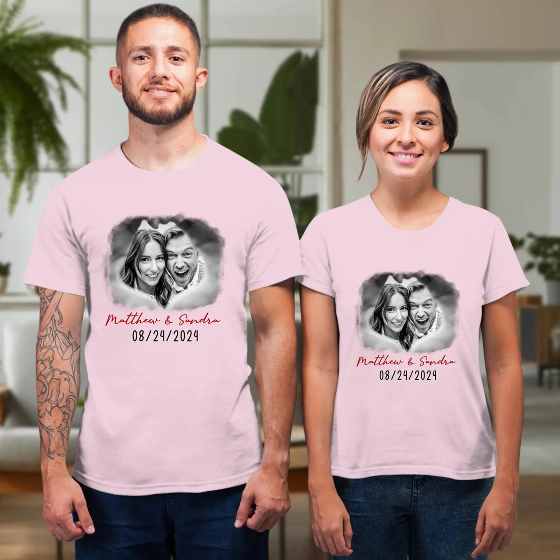 Cloud Frame Of Love - Personalized Gifts For Couples - Unisex T-Shirt