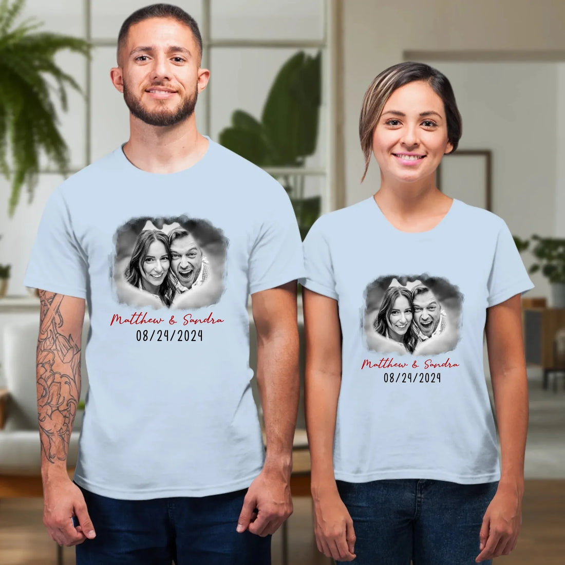 Cloud Frame Of Love - Personalized Gifts For Couples - Unisex T-Shirt