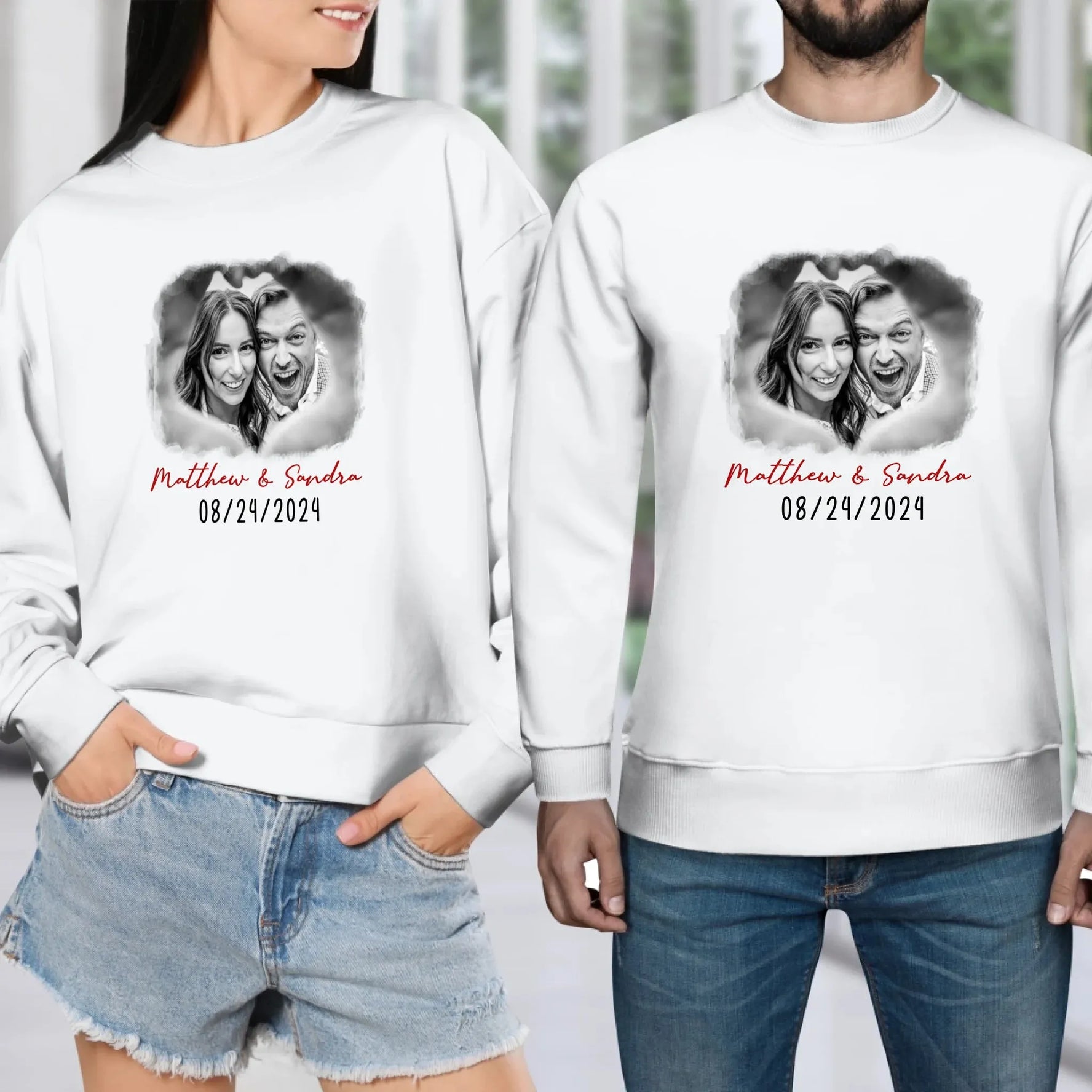 Cloud Frame Of Love - Personalized Gifts For Couples - Unisex Sweater