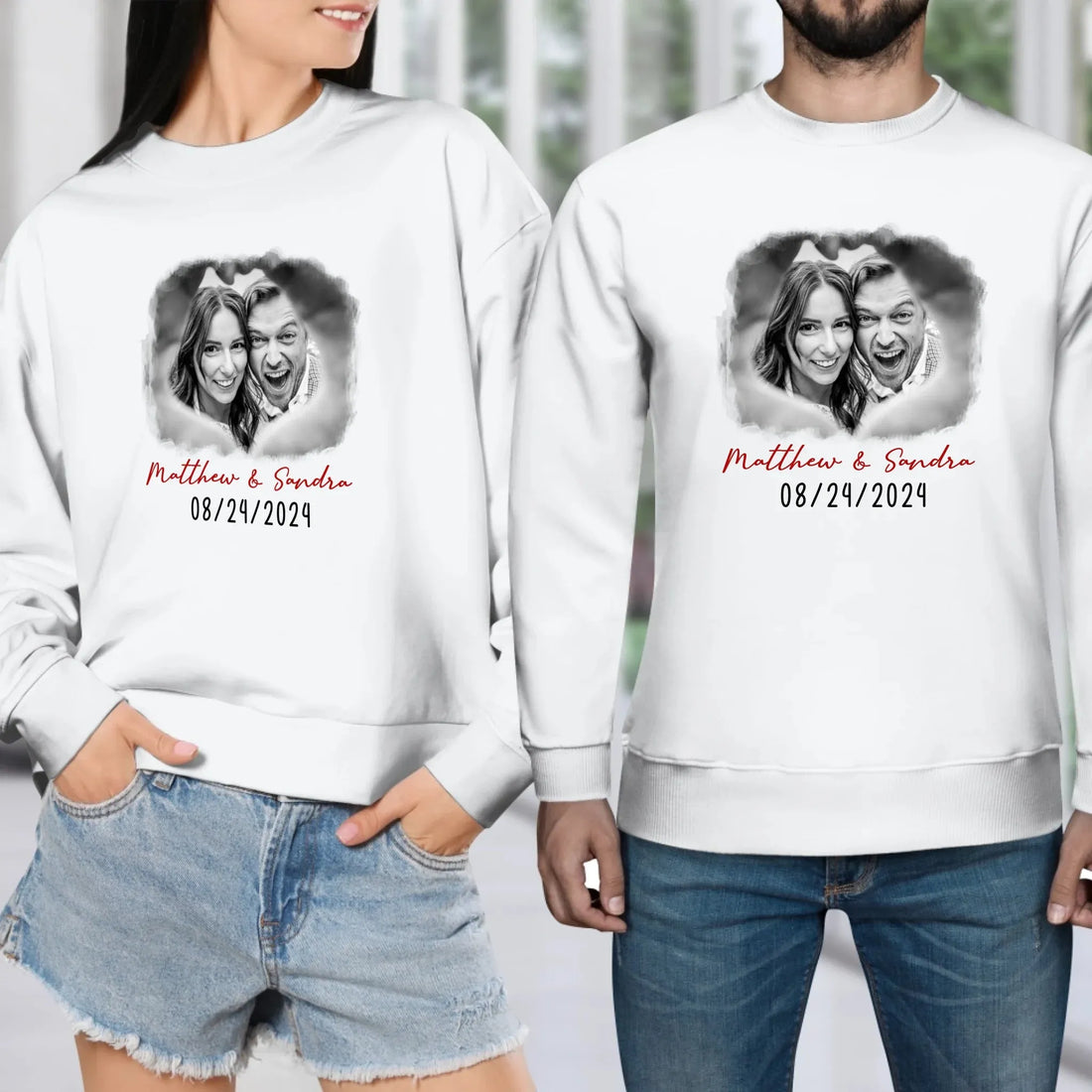 Cloud Frame Of Love - Personalized Gifts For Couples - Unisex Sweater