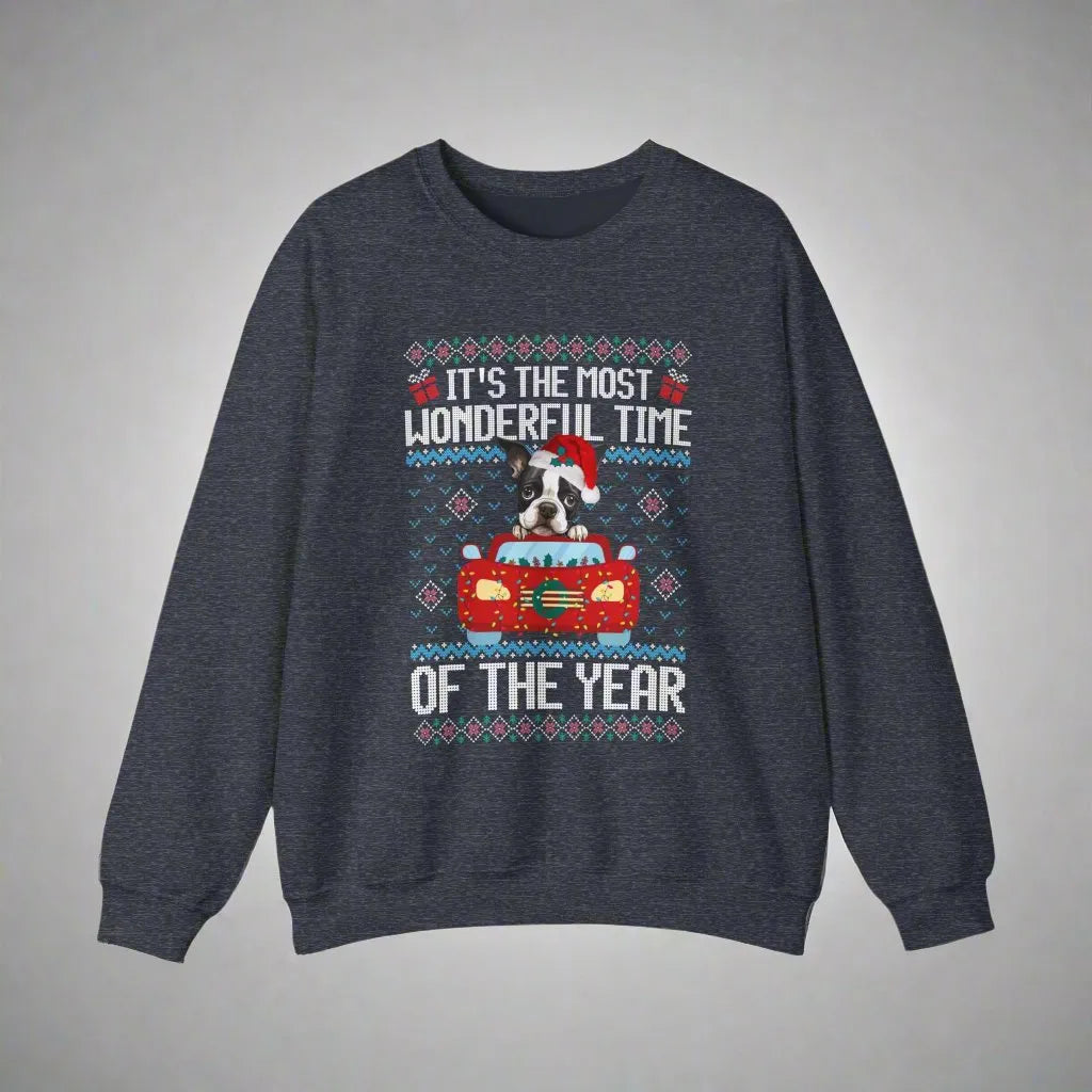 Boston Terrier Dog It's The Most Wonderful Time Of The Year Unisex  Sweater