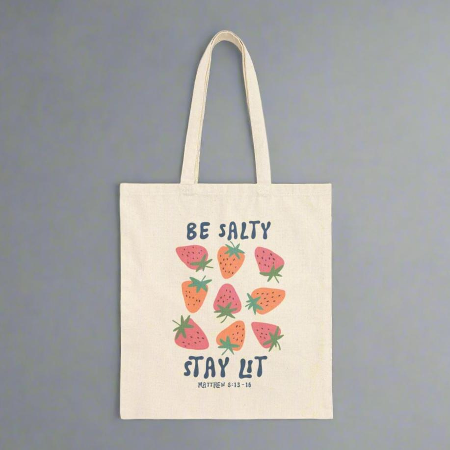 Be Salty Stay Lit Cotton Canvas Tote Bag