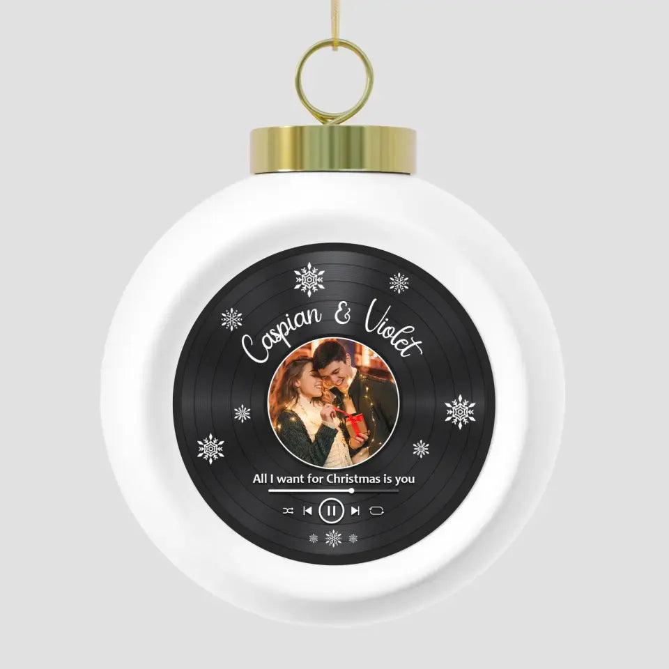All I Want For Christmas - Custom Photo - Personalized Gifts For Couples - Ceramic Ornament from PrintKOK costs $ 19.99