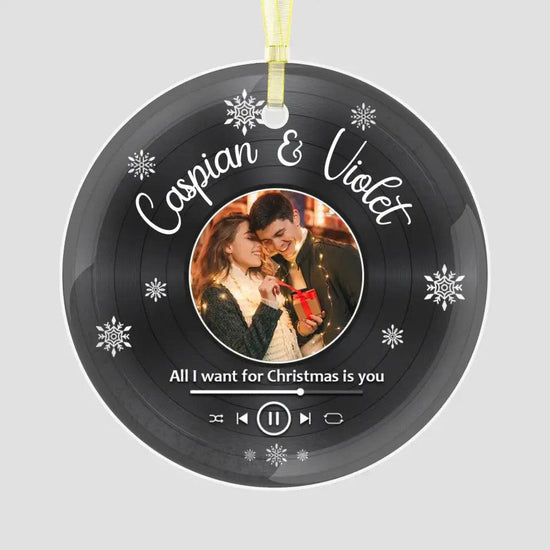 All I Want For Christmas - Custom Photo - Personalized Gifts For Couples - Ceramic Ornament from PrintKOK costs $ 26.99