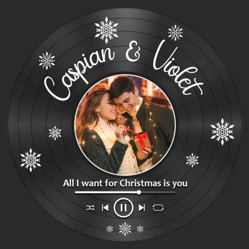 All I Want For Christmas - Custom Photo - Personalized Gifts For Couples - Ceramic Ornament from PrintKOK costs $ 23.99