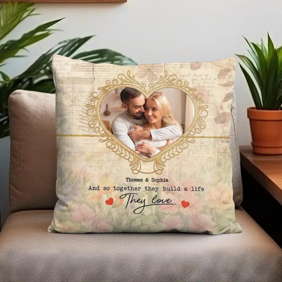 And So Together They Build A Life They Love - Personalized Lumbar Pillow from PrintKOK costs $ 38.99