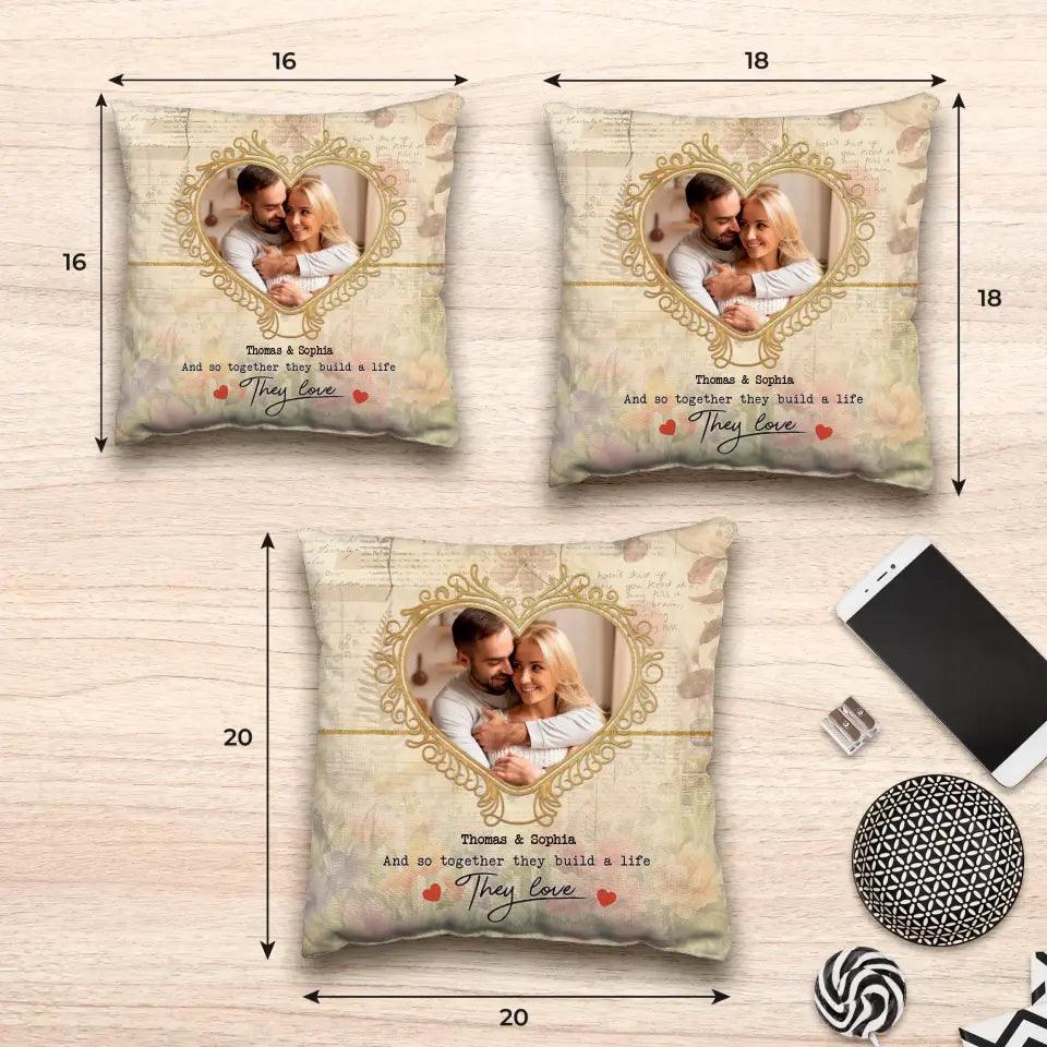 And So Together They Build A Life They Love - Personalized Lumbar Pillow from PrintKOK costs $ 38.99