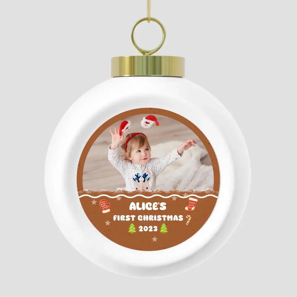 Baby First Christmas 2023 - Custom Photo - Personalized Gifts For Baby - Glass Ornament from PrintKOK costs $ 19.99