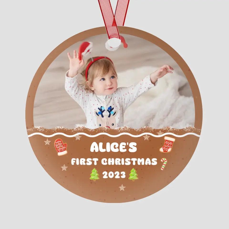 Baby First Christmas 2023 - Custom Photo - Personalized Gifts For Baby - Glass Ornament from PrintKOK costs $ 19.99