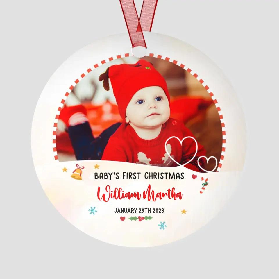 Baby's First Christmas - Custom Photo - Personalized Gifts For Baby - Acrylic Ornament from PrintKOK costs $ 19.99