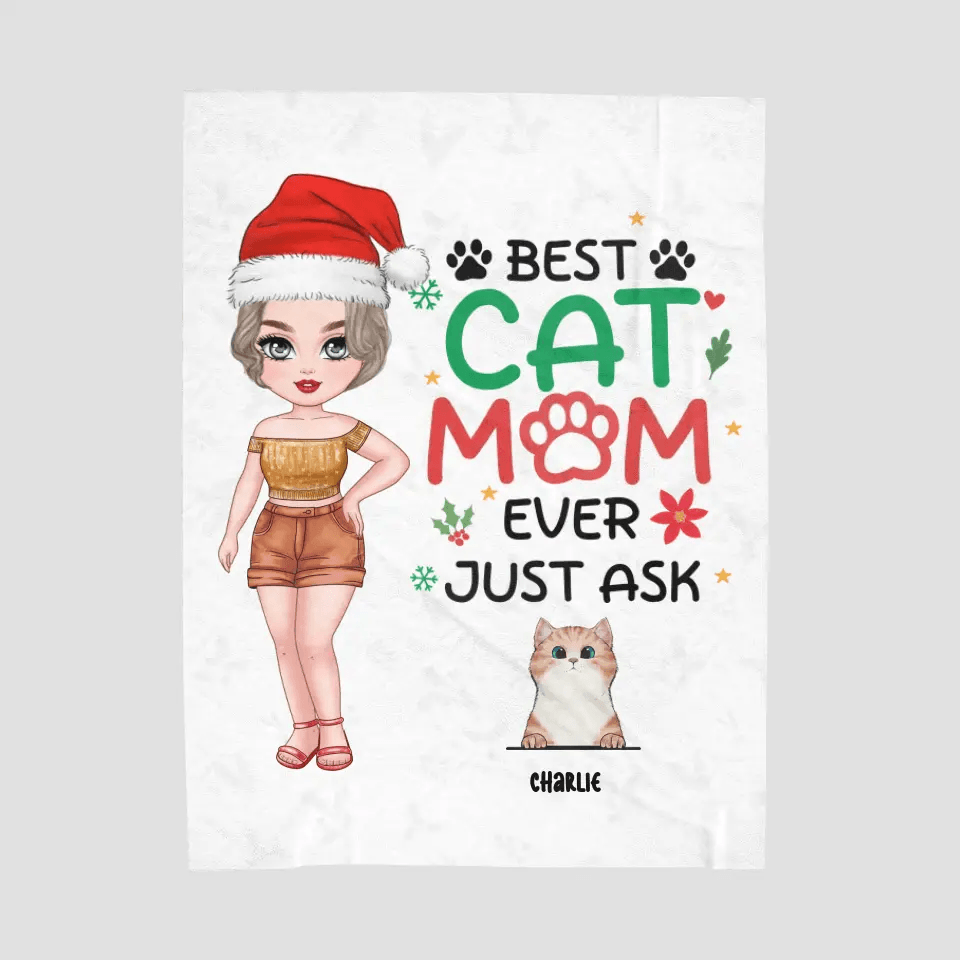 Best Cat Mom Ever - Custom Animal - Personalized Gifts For Cat Lovers - Blanket from PrintKOK costs $ 76.99