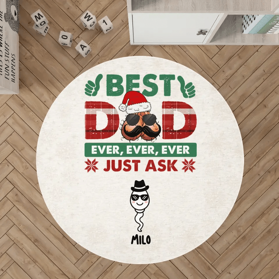 Best Dad Ever - Custom Name - Personalized Gifts For Dad - Area Rug from PrintKOK costs $ 50.99